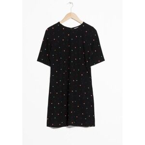 &‎ Other Stories Mini Dress Floral Print Short Sleeve Casual Black US 12